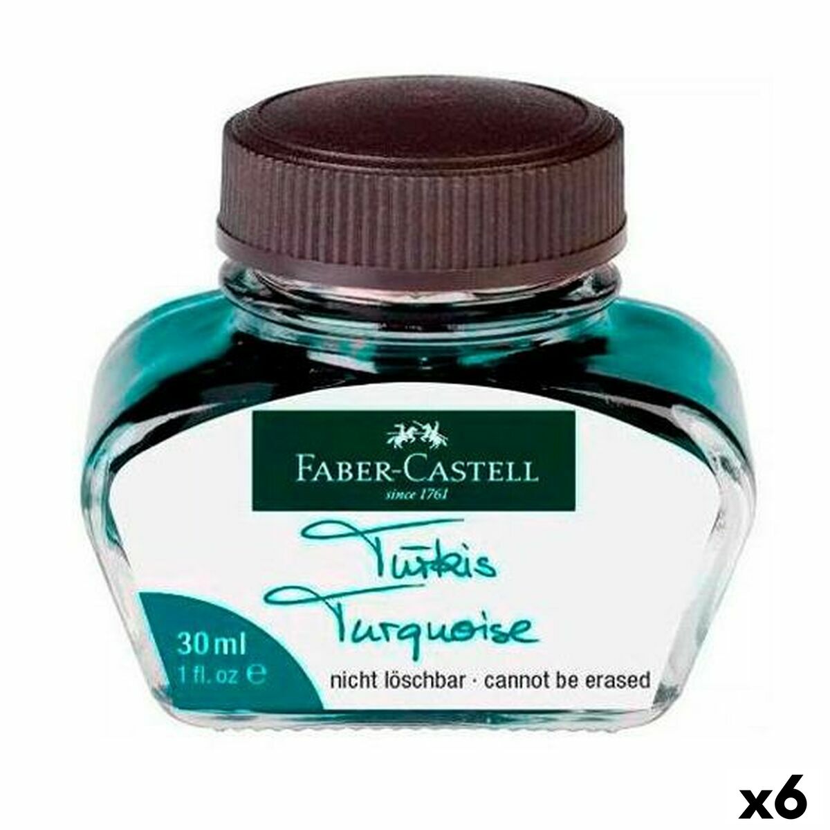 Bläckhorn Faber-Castell Turkos 6 Delar 30 ml-Kontor och Kontorsmaterial, Kulspetspennor, pennor och skrivverktyg-Faber-Castell-peaceofhome.se