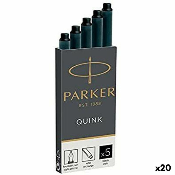 Bläckpåfyllning för penna Parker Quink (20 antal)-Kontor och Kontorsmaterial, Kulspetspennor, pennor och skrivverktyg-Parker-peaceofhome.se