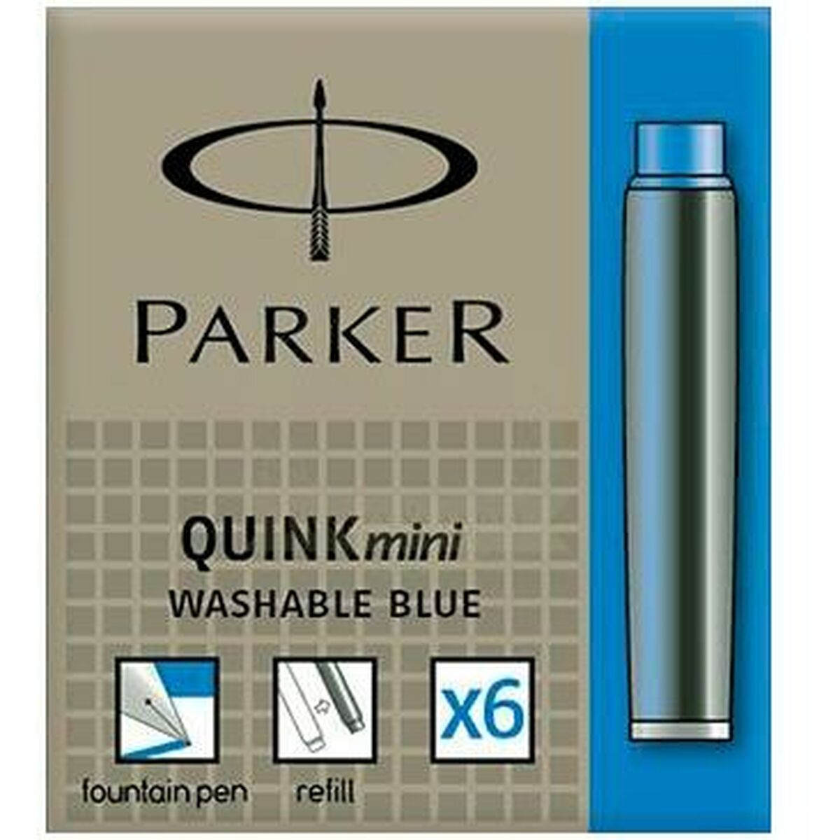 Bläckpåfyllning för penna Parker Quink Mini 6 Delar Blå (30 antal)-Kontor och Kontorsmaterial, Kulspetspennor, pennor och skrivverktyg-Parker-peaceofhome.se