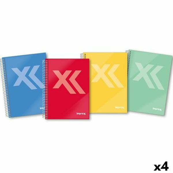 Bok med ringar Imprex A5 80 Blad (4 antal)-Kontor och Kontorsmaterial, Pappersprodukter för kontoret-Imprex-peaceofhome.se