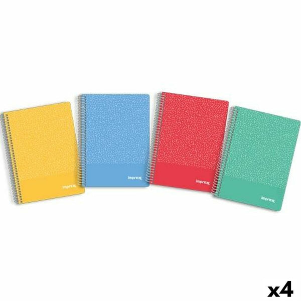 Bok med ringar Imprex A5 80 Blad (4 antal)-Kontor och Kontorsmaterial, Pappersprodukter för kontoret-Imprex-peaceofhome.se
