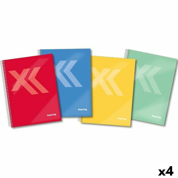 Bok med ringar Imprex Din A4 80 Blad (4 antal)-Kontor och Kontorsmaterial, Pappersprodukter för kontoret-Imprex-peaceofhome.se