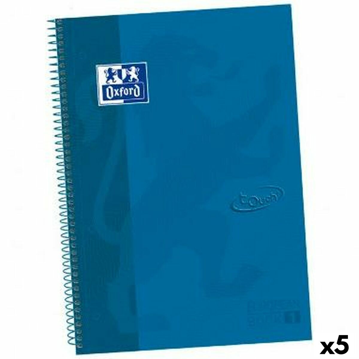 Bok med ringar Oxford TOUCH EUROPEANBOOK Blå A4+ 80 Blad (5 antal)-Kontor och Kontorsmaterial, Pappersprodukter för kontoret-Oxford-peaceofhome.se