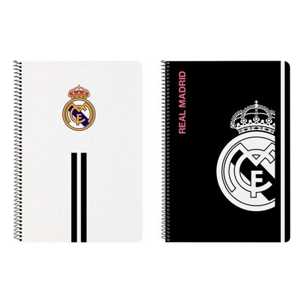 Bok med ringar Real Madrid C.F. M066 Svart Vit A4-Kontor och Kontorsmaterial, Pappersprodukter för kontoret-Real Madrid C.F.-peaceofhome.se