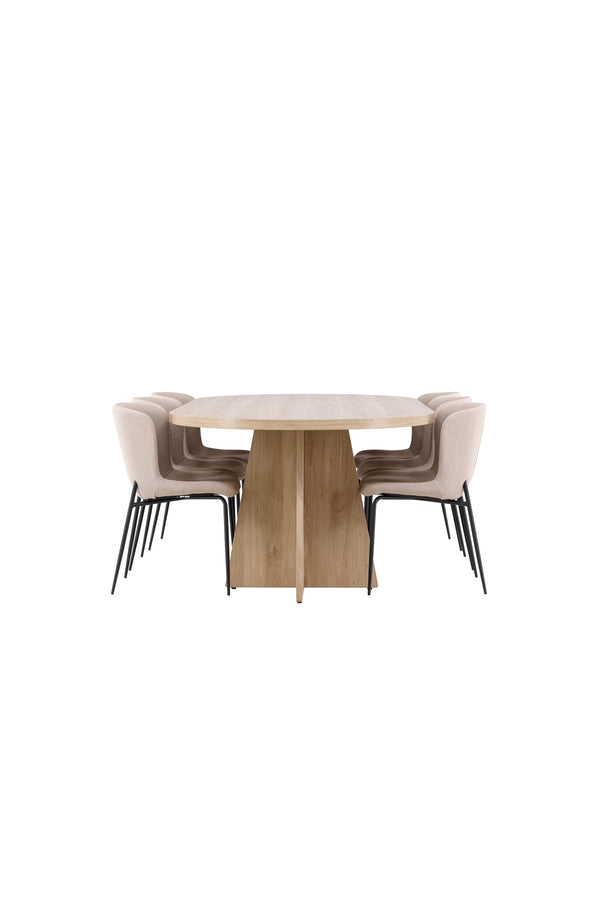 Bootcut Matbord med Modesto Matstol-GR Dining Set-Venture Home-peaceofhome.se