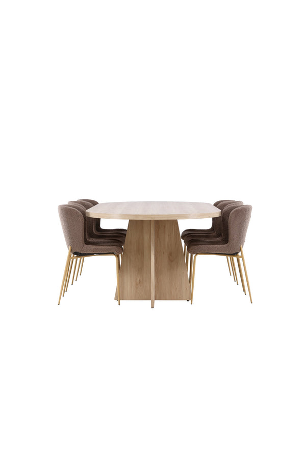 Bootcut Matbord med Modesto Matstol-GR Dining Set-Venture Home-peaceofhome.se