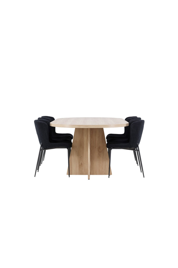 Bootcut Matbord med Modesto Matstol-GR Dining Set-Venture Home-peaceofhome.se