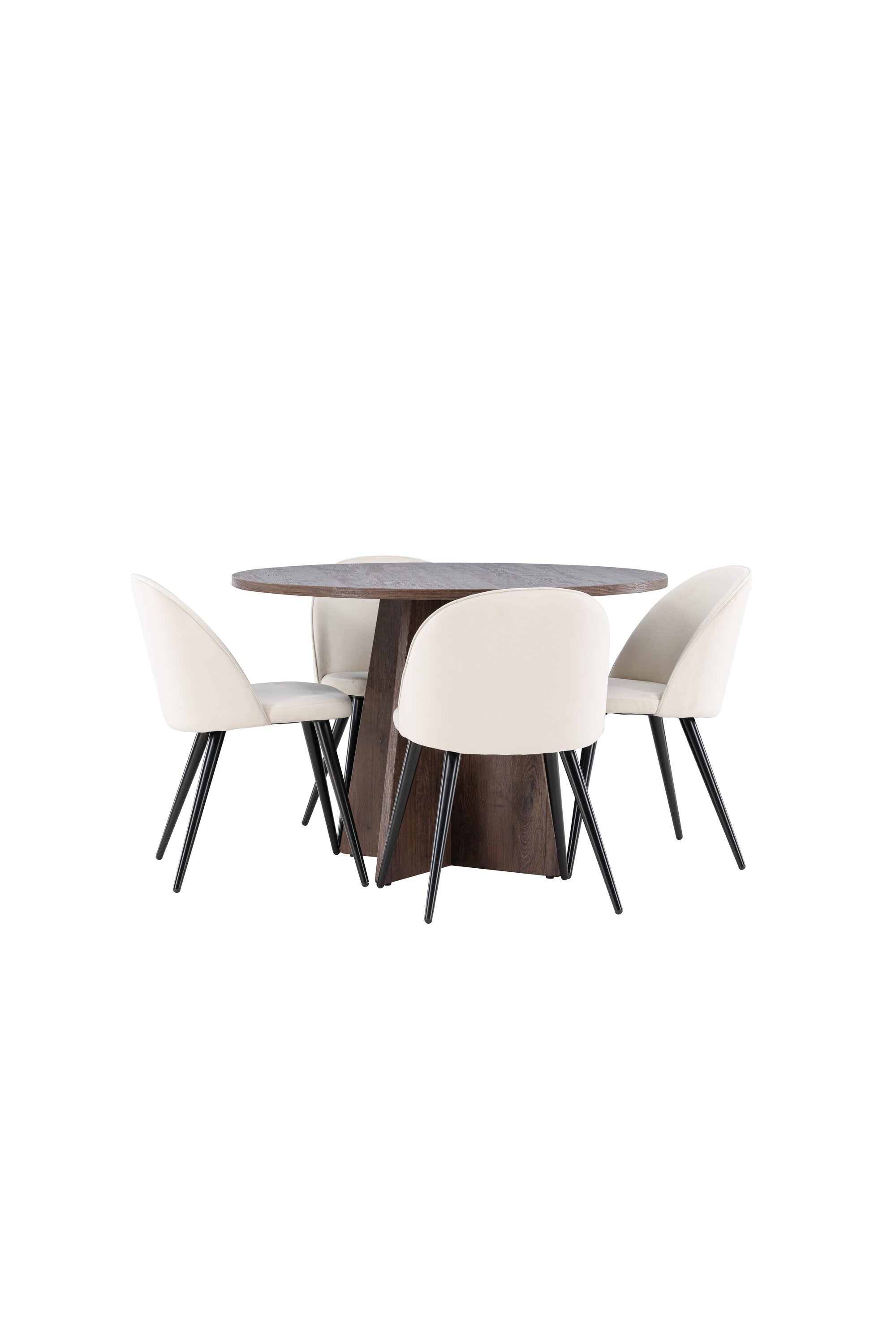 Bootcut Matbord med Velvet Matstol-GR Dining Set-Venture Home-peaceofhome.se