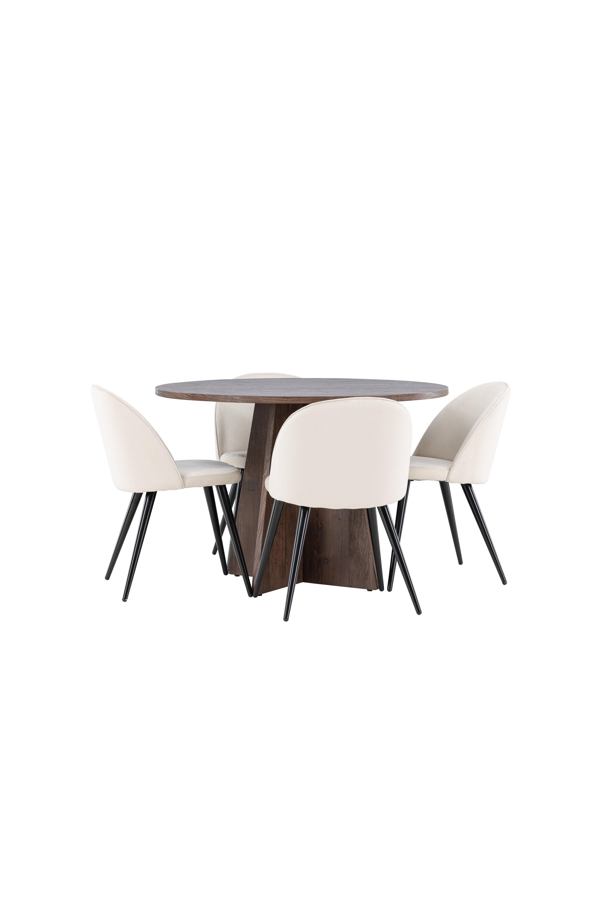 Bootcut Matbord med Velvet Matstol-GR Dining Set-Venture Home-peaceofhome.se