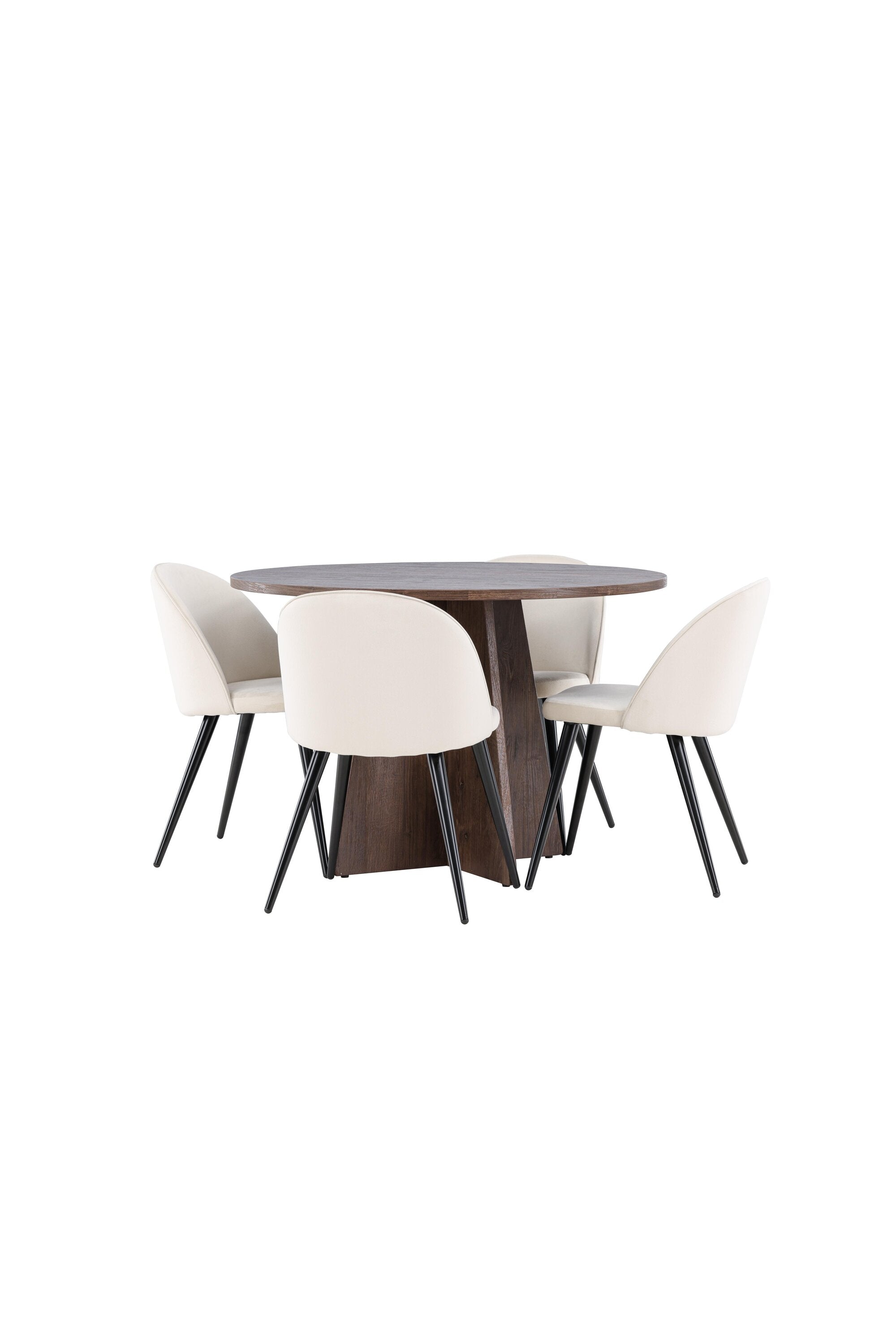 Bootcut Matbord med Velvet Matstol-GR Dining Set-Venture Home-peaceofhome.se