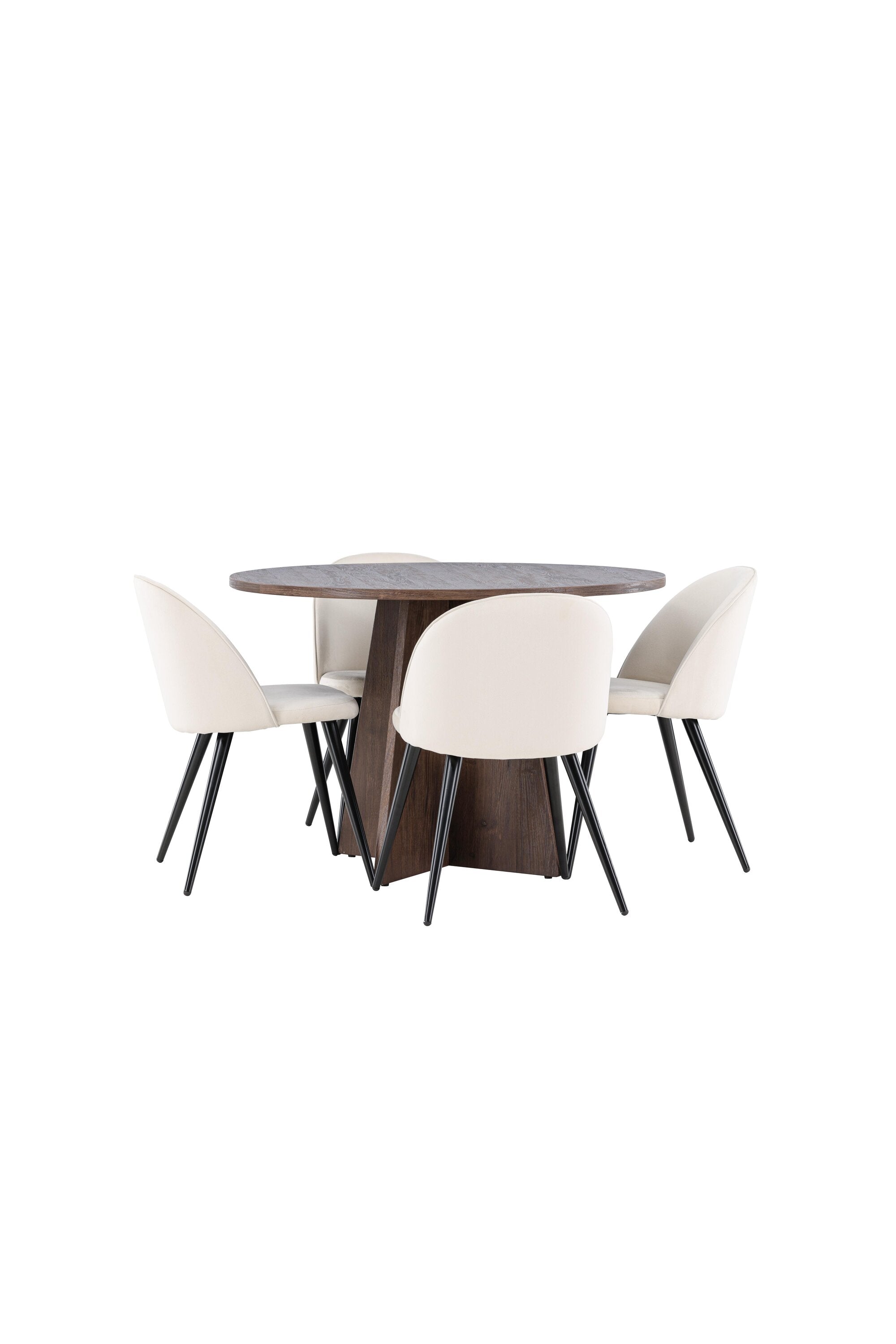 Bootcut Matbord med Velvet Matstol-GR Dining Set-Venture Home-peaceofhome.se