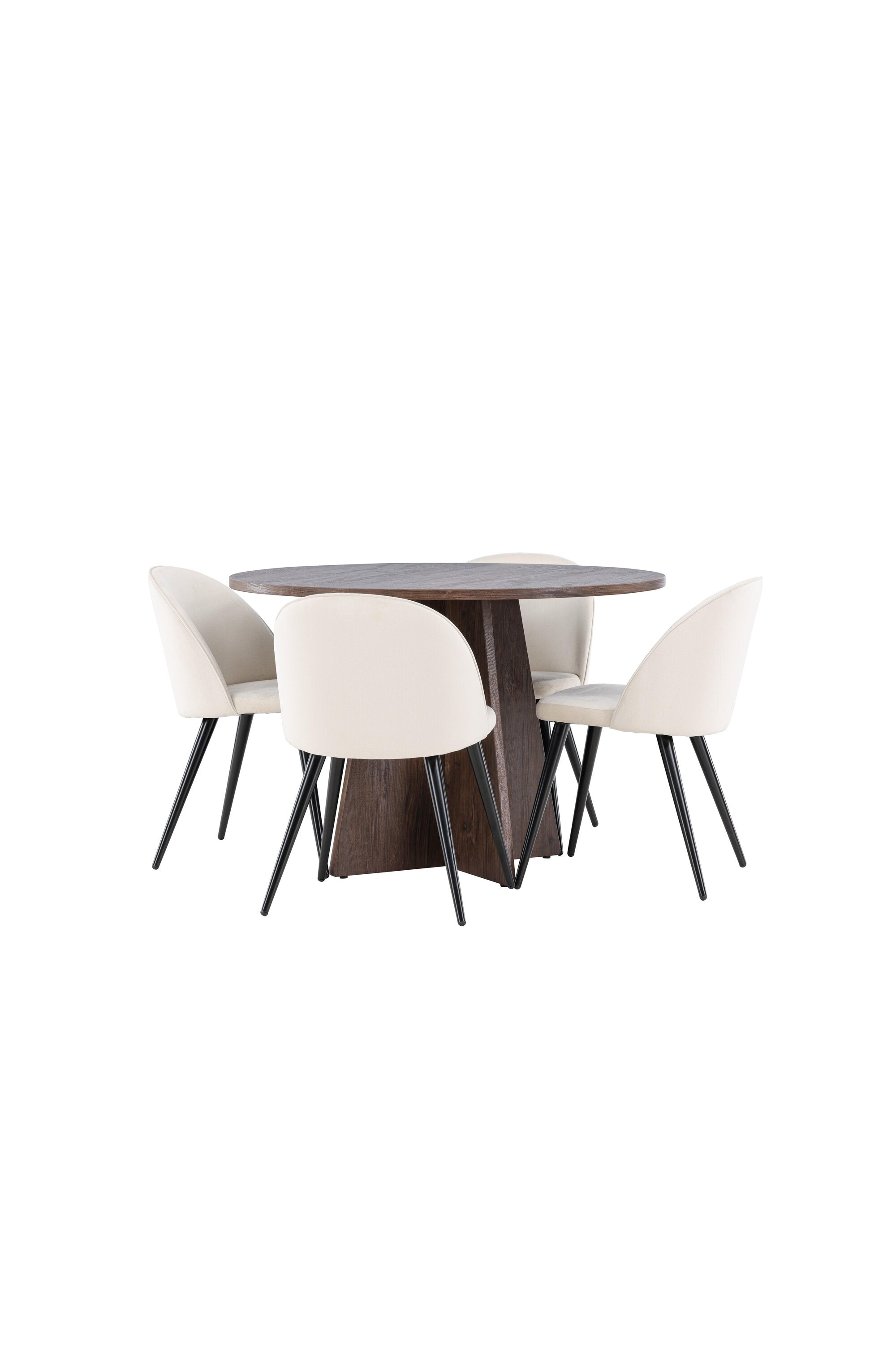 Bootcut Matbord med Velvet Matstol-GR Dining Set-Venture Home-peaceofhome.se