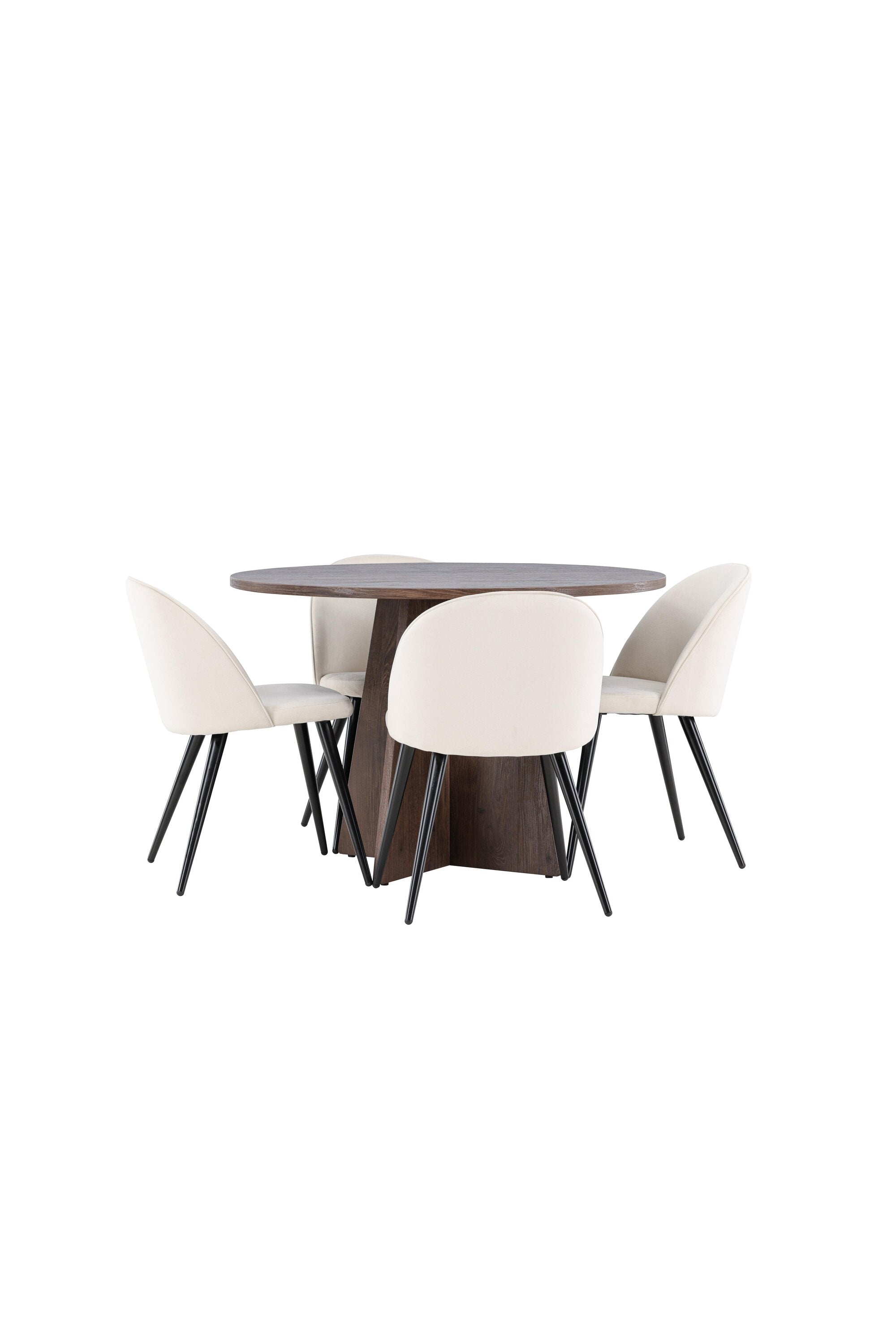 Bootcut Matbord med Velvet Matstol-GR Dining Set-Venture Home-peaceofhome.se