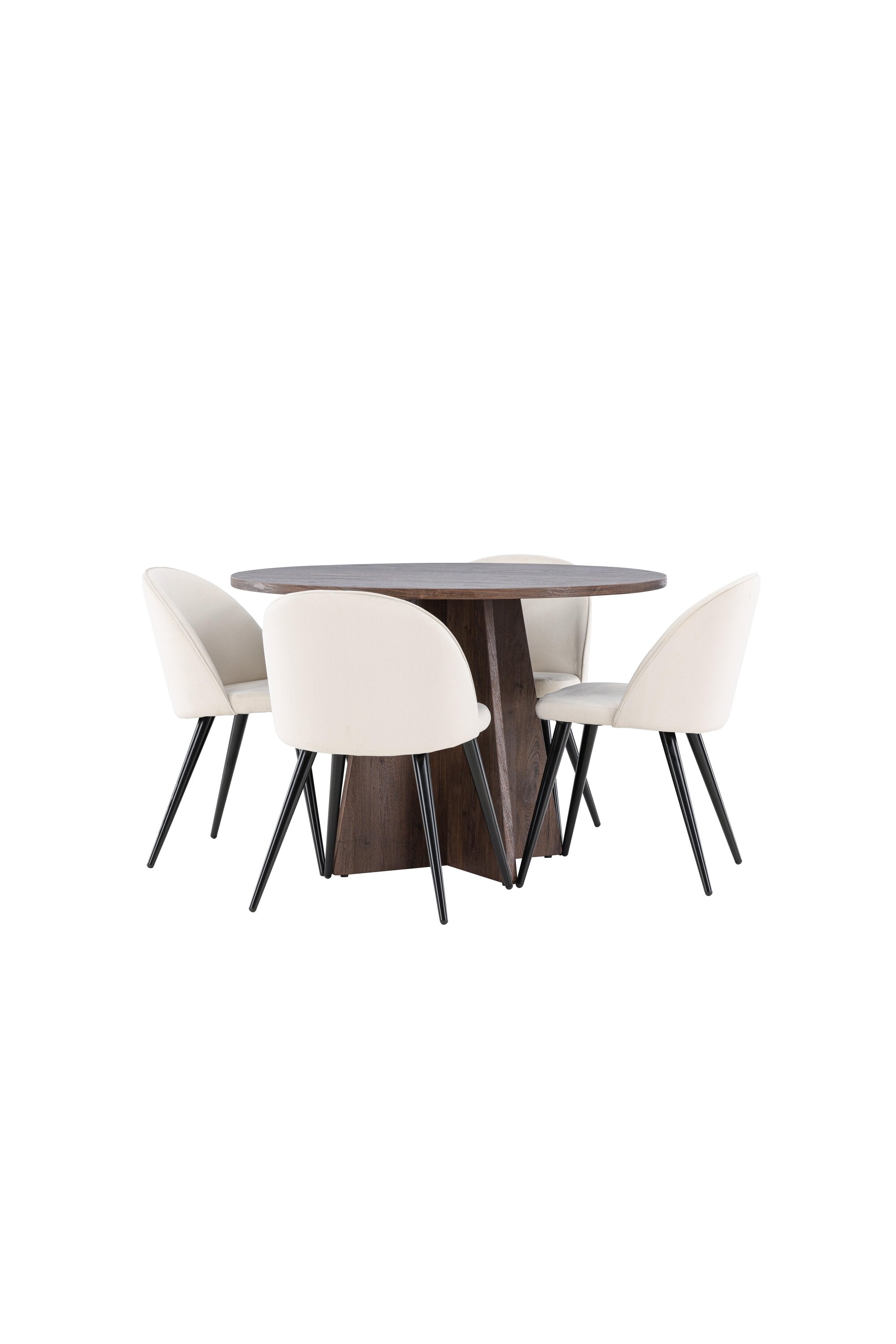 Bootcut Matbord med Velvet Matstol-GR Dining Set-Venture Home-peaceofhome.se