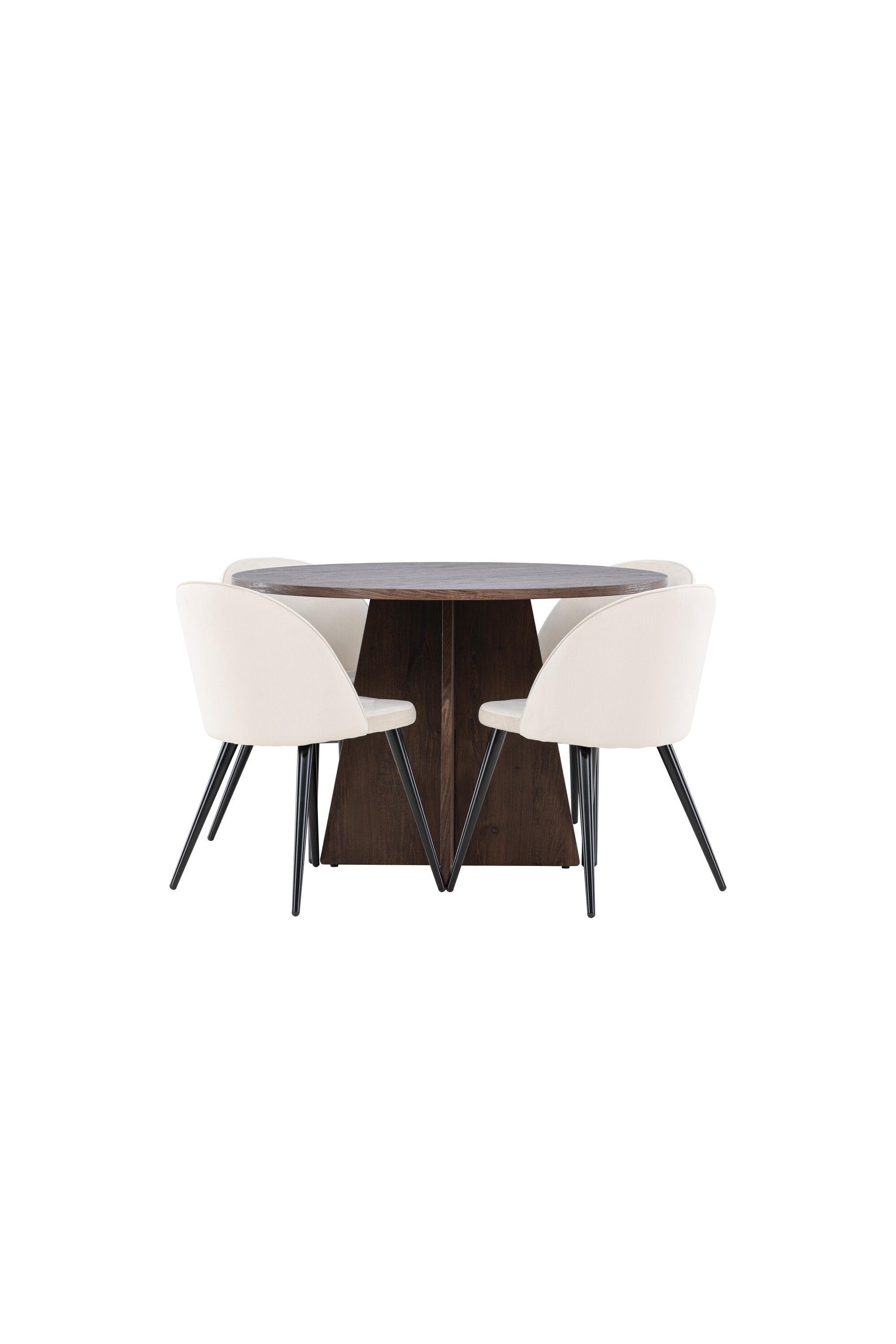 Bootcut Matbord med Velvet Matstol-GR Dining Set-Venture Home-peaceofhome.se