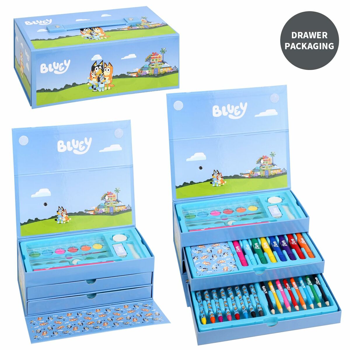 Brevpapper Set Bluey Blå 52 Delar-Kontor och Kontorsmaterial, Skol- och utbildningsmaterial-Bluey-peaceofhome.se