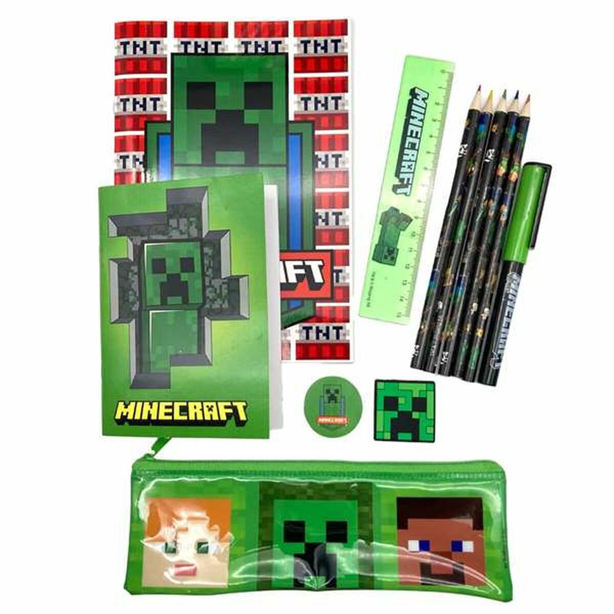 Brevpapper Set Minecraft 29,5 x 25 x 3 cm 12 Delar-Kontor och Kontorsmaterial, Skol- och utbildningsmaterial-Minecraft-peaceofhome.se