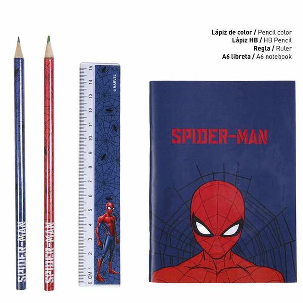 Brevpapper Set Spider-Man (12 pcs)-Kontor och Kontorsmaterial, Skol- och utbildningsmaterial-Spider-Man-peaceofhome.se