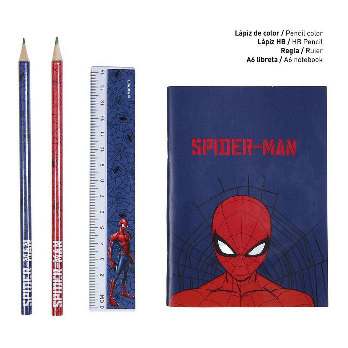 Brevpapper Set Spider-Man (12 pcs)-Kontor och Kontorsmaterial, Skol- och utbildningsmaterial-Spider-Man-peaceofhome.se