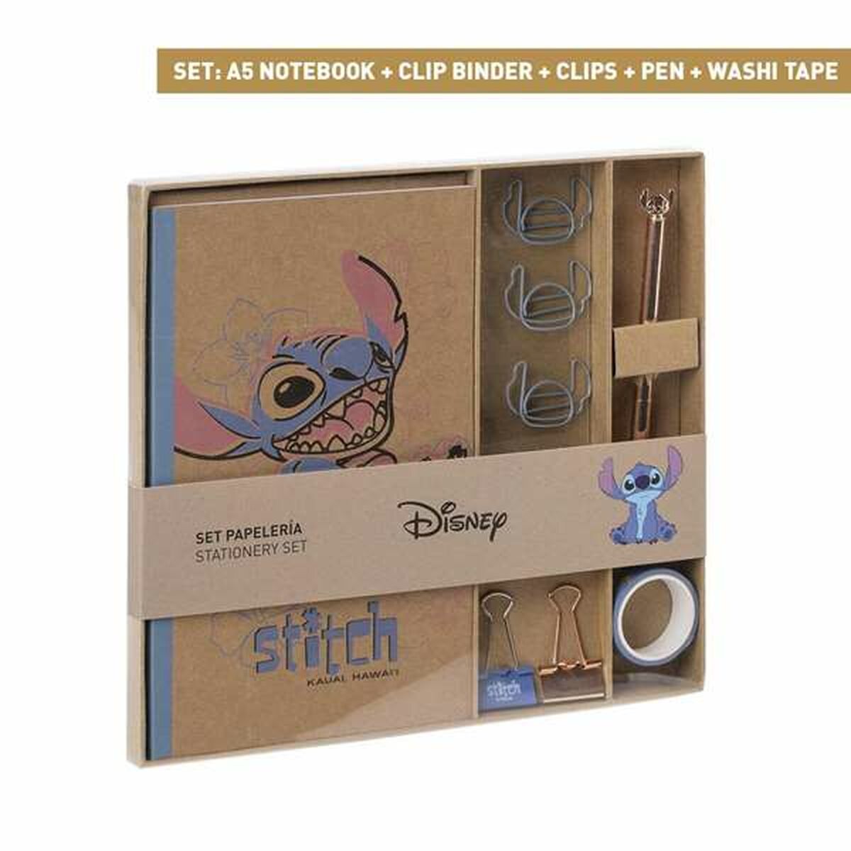 Brevpapper Set Stitch Blå 10 Delar (6 Delar)-Kontor och Kontorsmaterial, Skol- och utbildningsmaterial-Stitch-peaceofhome.se