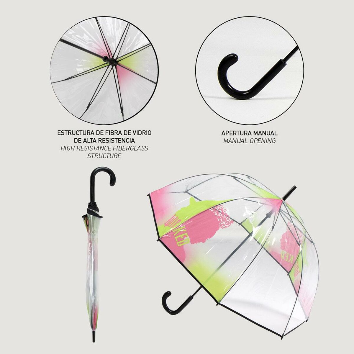 Bubbelparaply Wicked Transparent-Bagage, Paraplyer-Wicked-peaceofhome.se