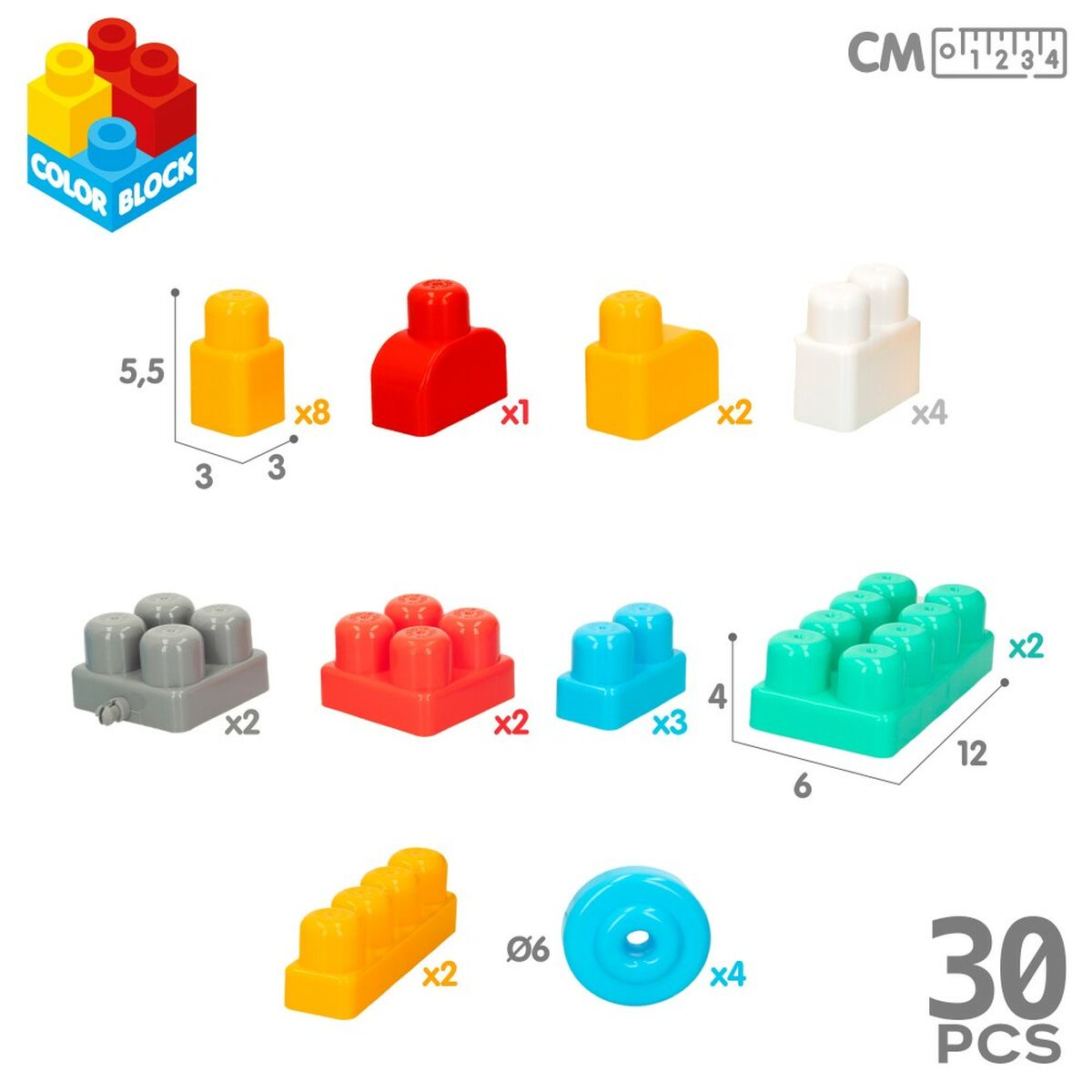 Byggklossar Color Block Resväska Brandman 30 Delar (2 antal)-Leksaker och spel-Color Block-peaceofhome.se