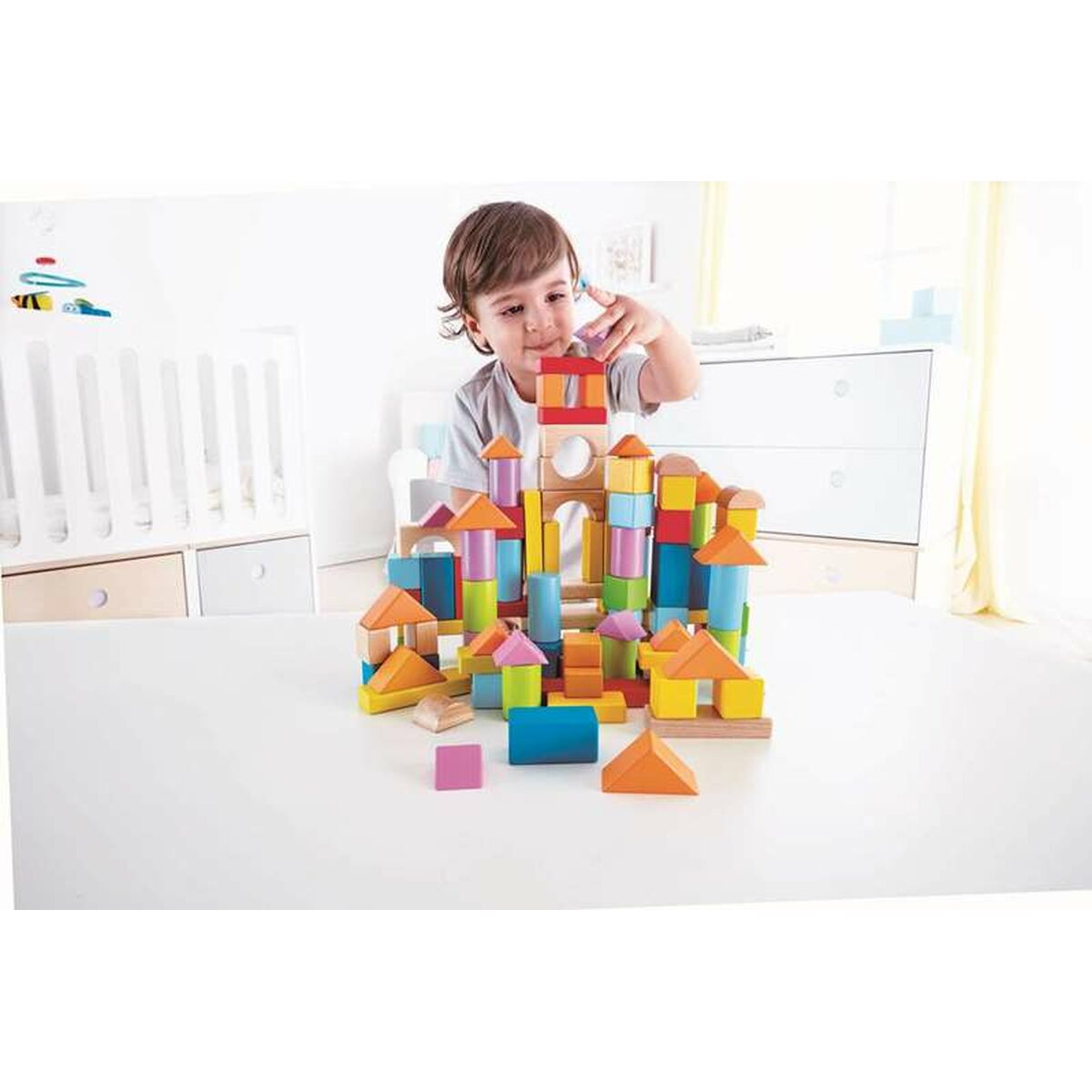 Byggklossespel Hape 101 Delar 27 x 22 x 13 cm-Leksaker och spel-Hape-peaceofhome.se