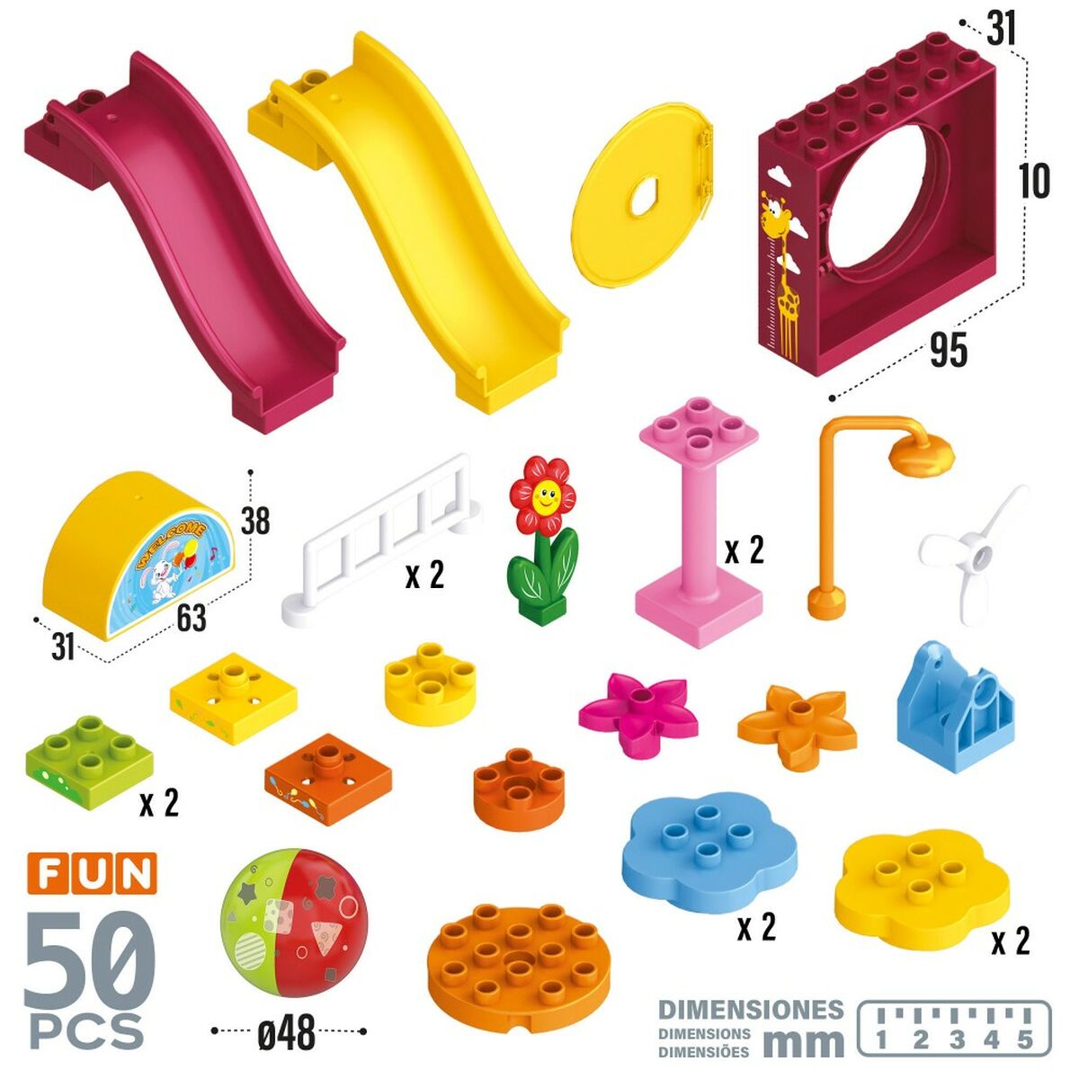 Byggsats Colorbaby Playground 50 Delar (2 antal)-Leksaker och spel-Colorbaby-peaceofhome.se