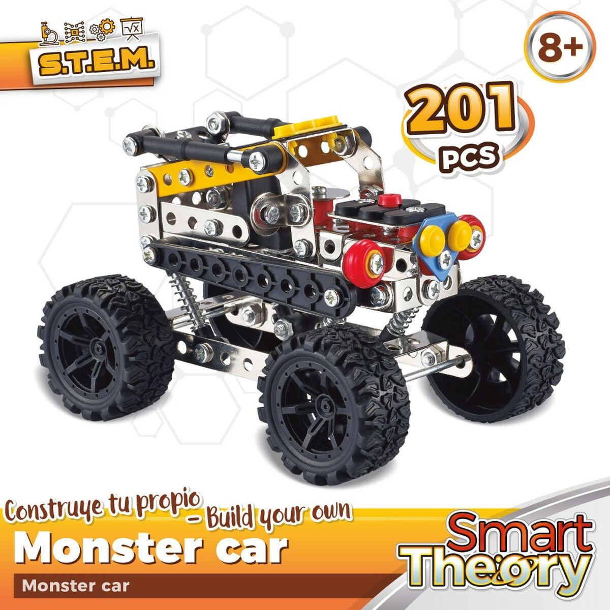 Byggsats Colorbaby Smart Theory Mecano Monster Car Bil 201 Delar (6 antal)-Leksaker och spel-Colorbaby-peaceofhome.se