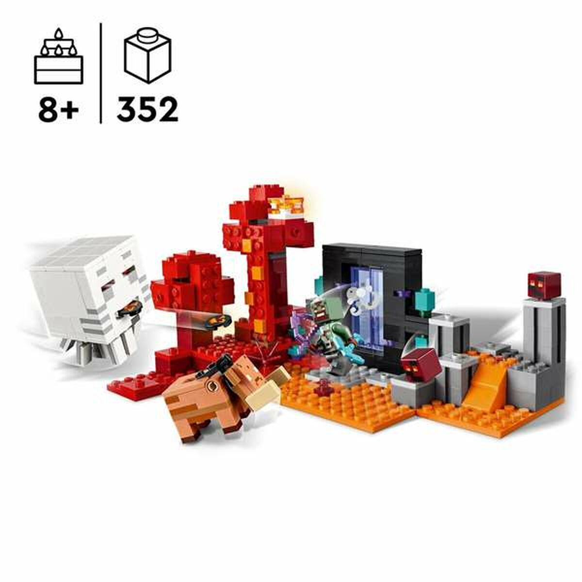 Byggsats Lego Minecraft 21255 The Nether Portal Ambush Multicolour 352 Delar-Leksaker och spel-Lego-peaceofhome.se