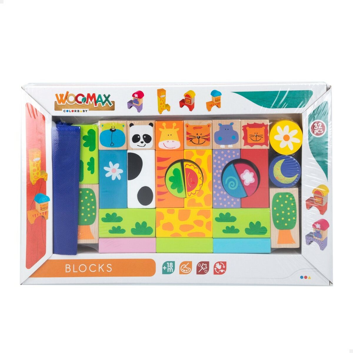 Byggsats Woomax djur 32 Delar (6 antal)-Leksaker och spel-Woomax-peaceofhome.se