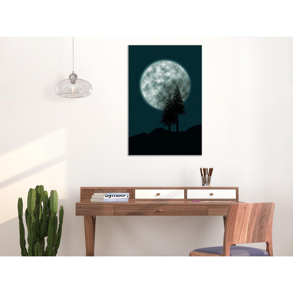 Canvas Tavla - Beautiful Full Moon Vertical-Tavlor-Artgeist-peaceofhome.se