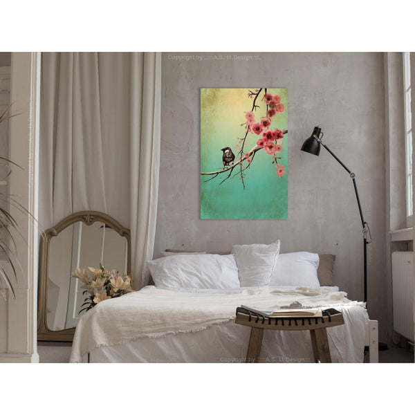 Canvas Tavla - Cherry Flowers Vertical-Tavlor-Artgeist-peaceofhome.se