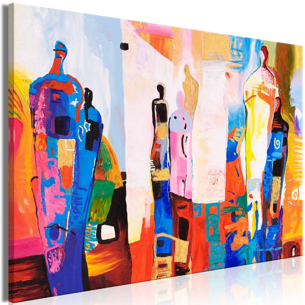 Canvas Tavla - Colourful Figures Wide-Tavla Canvas-Artgeist-peaceofhome.se