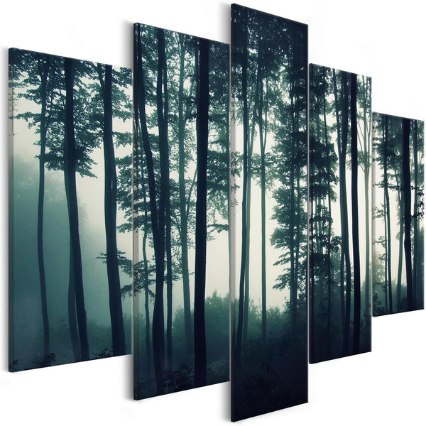 Canvas Tavla - Dark Forest (5 delar) Wide-Tavlor-Artgeist-peaceofhome.se