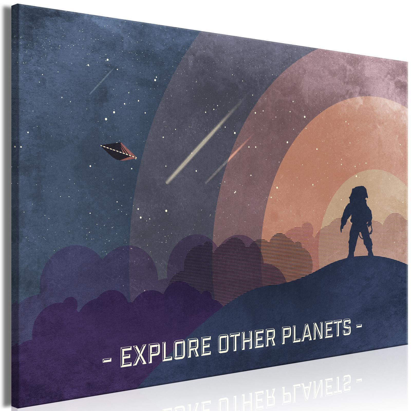 Canvas Tavla - Explore Other Planets Wide-Tavlor-Artgeist-peaceofhome.se