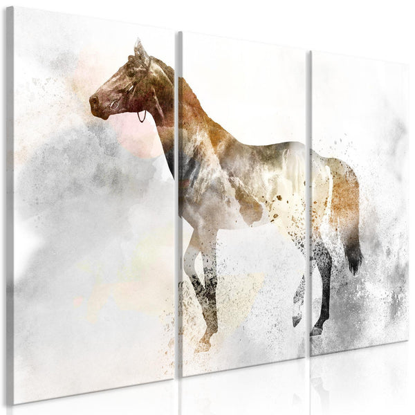 Canvas Tavla - Fiery Steed (3 delar)-Tavlor-Artgeist-peaceofhome.se