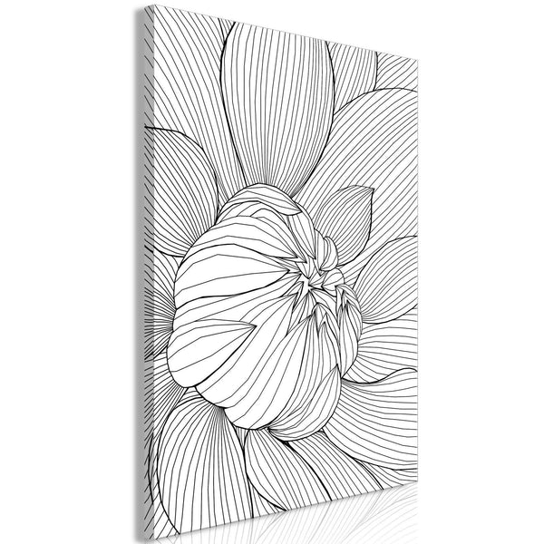 Canvas Tavla - Flower Line Vertical-Tavla Canvas-Artgeist-40x60-peaceofhome.se