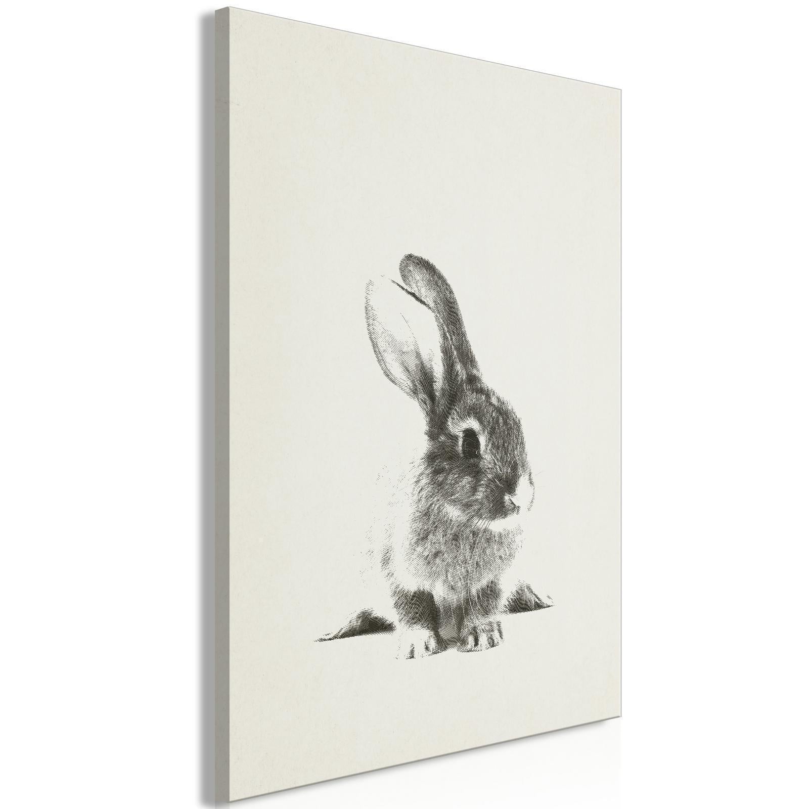 Canvas Tavla - Fluffy Bunny Vertical-Tavlor-Artgeist-peaceofhome.se