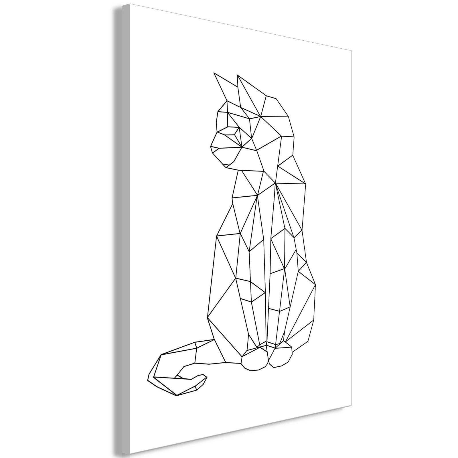 Canvas Tavla - Geometric Cat Vertical-Tavla Canvas-Artgeist-peaceofhome.se