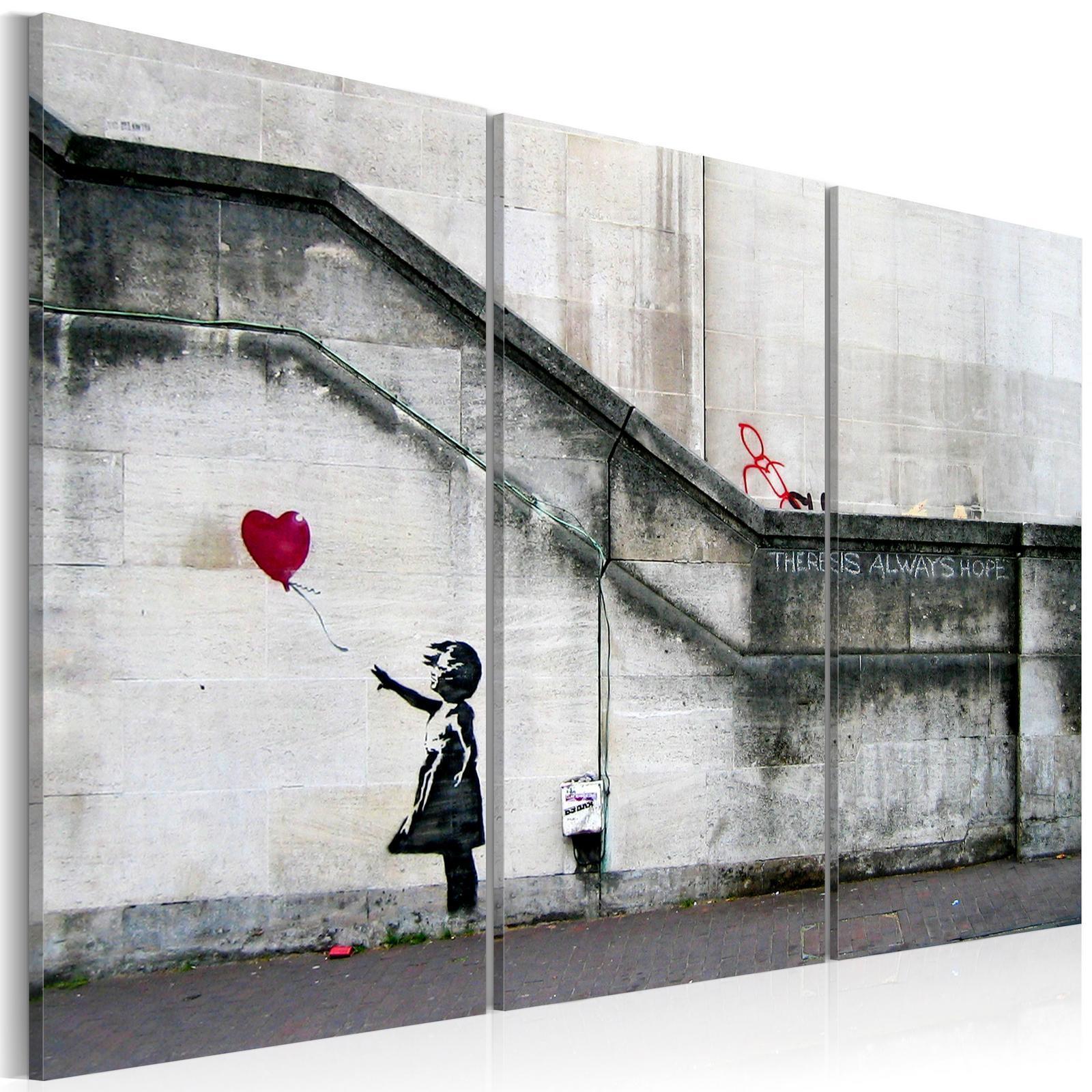 Canvas Tavla - Girl With a Balloon by Banksy-Tavlor-Artgeist-peaceofhome.se