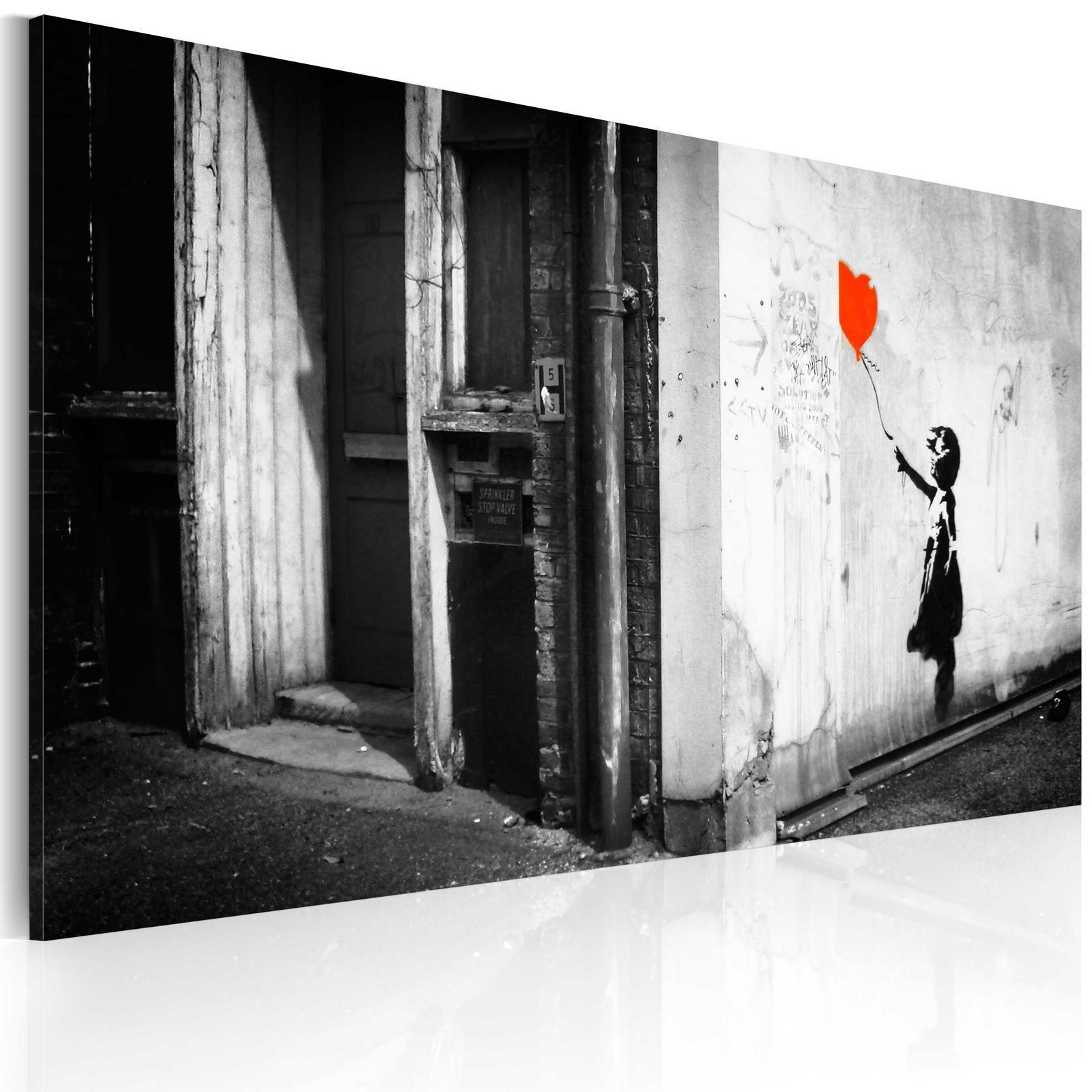Canvas Tavla - Girl with balloon (Banksy)-Tavlor-Artgeist-peaceofhome.se