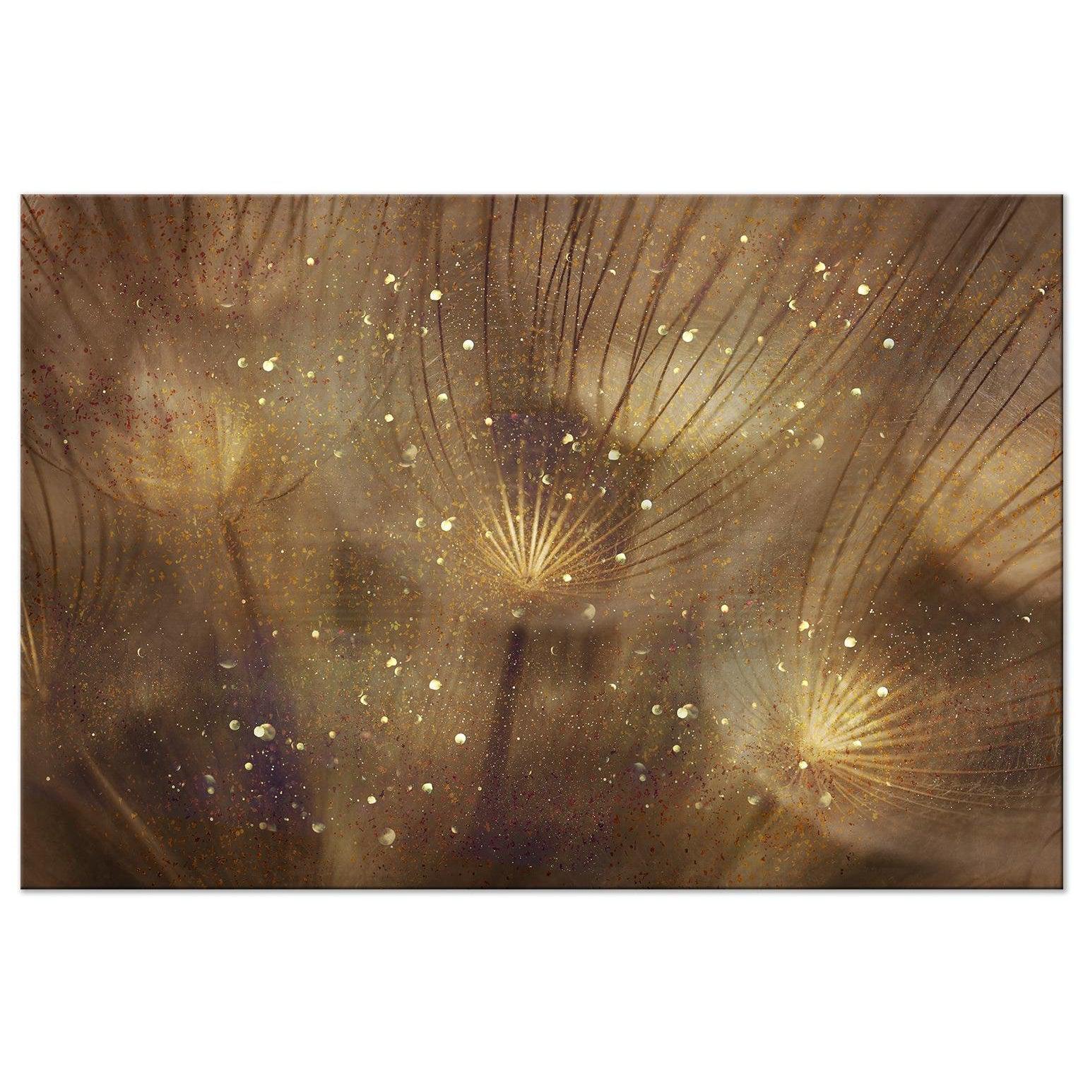Canvas Tavla - Golden Dandelions Wide-Tavla Canvas-Artgeist-peaceofhome.se