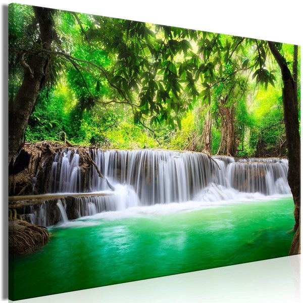 Canvas Tavla - Kanjanaburi Waterfall Wide-Tavla Canvas-Artgeist-peaceofhome.se