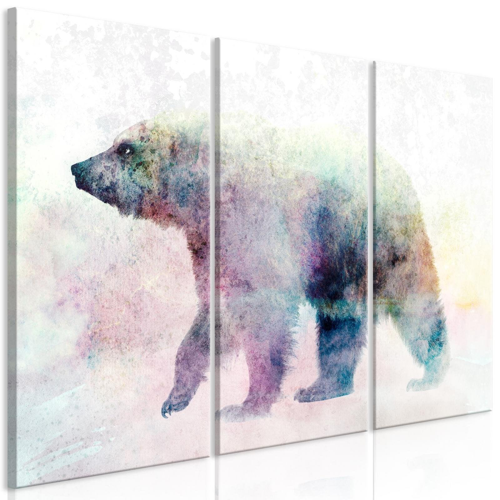 Canvas Tavla - Lonely Bear (3 delar)-Tavla Canvas-Artgeist-peaceofhome.se