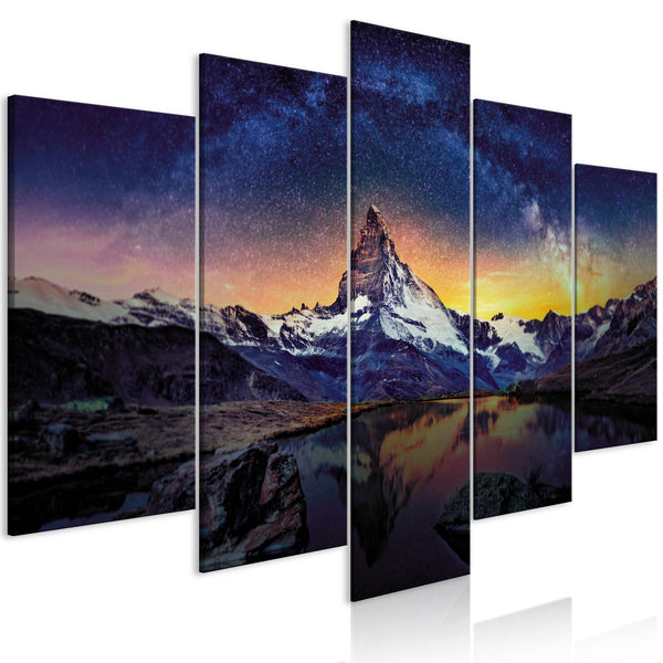 Canvas Tavla - Matterhorn (5 delar) Wide-Tavlor-Artgeist-peaceofhome.se