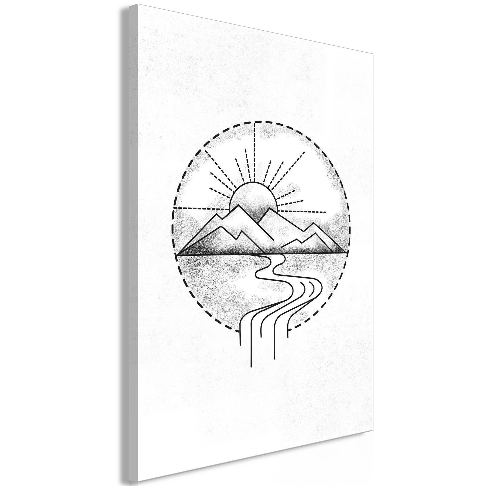 Canvas Tavla - Mountain Drawing Vertical-Tavlor-Artgeist-peaceofhome.se