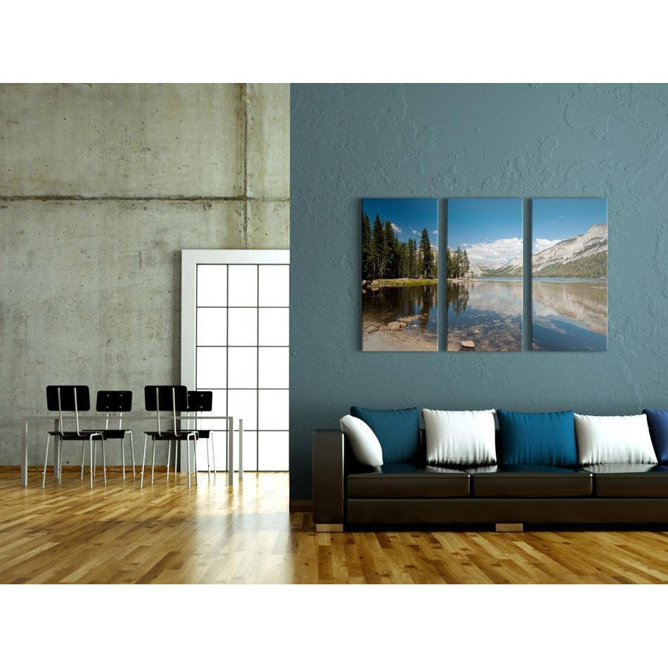 Canvas Tavla - Mountains, trees and pure lake-Tavlor-Artgeist-peaceofhome.se