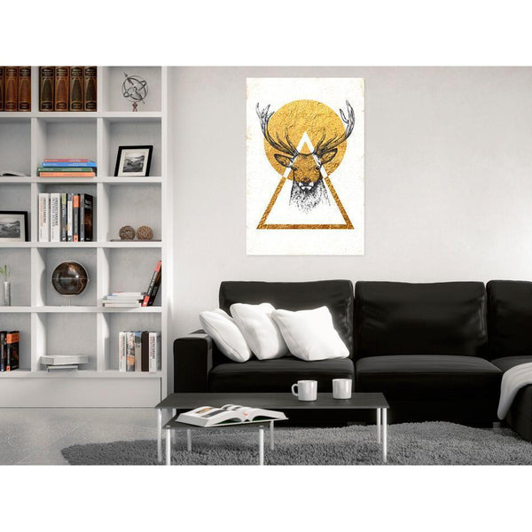 Canvas Tavla - My Home: Golden Deer-Tavlor-Artgeist-peaceofhome.se
