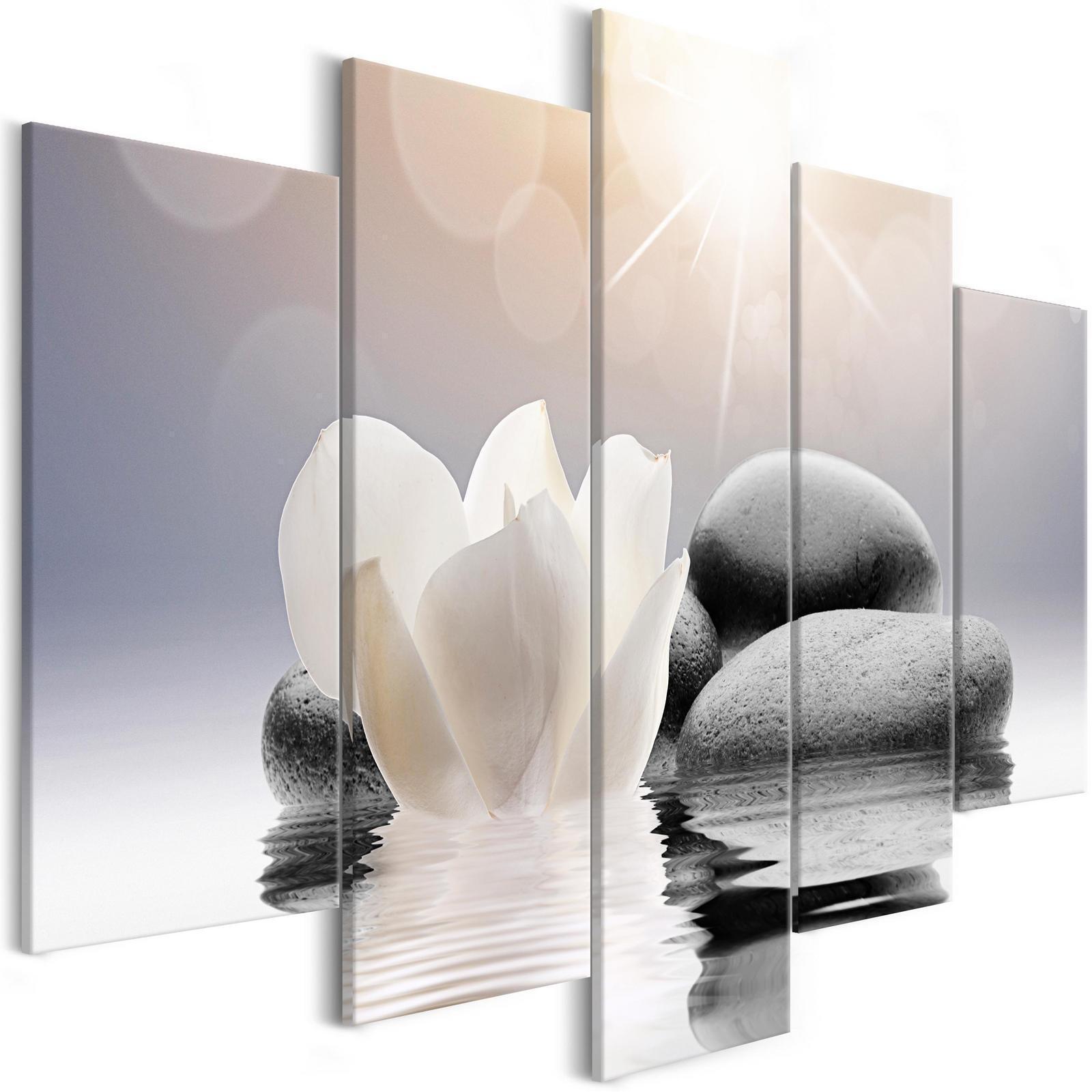 Canvas Tavla - Natural Lightness (5 delar) Wide-Tavlor-Artgeist-peaceofhome.se